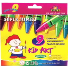 Kid Art Super Jumbo Wax Crayons 9's
